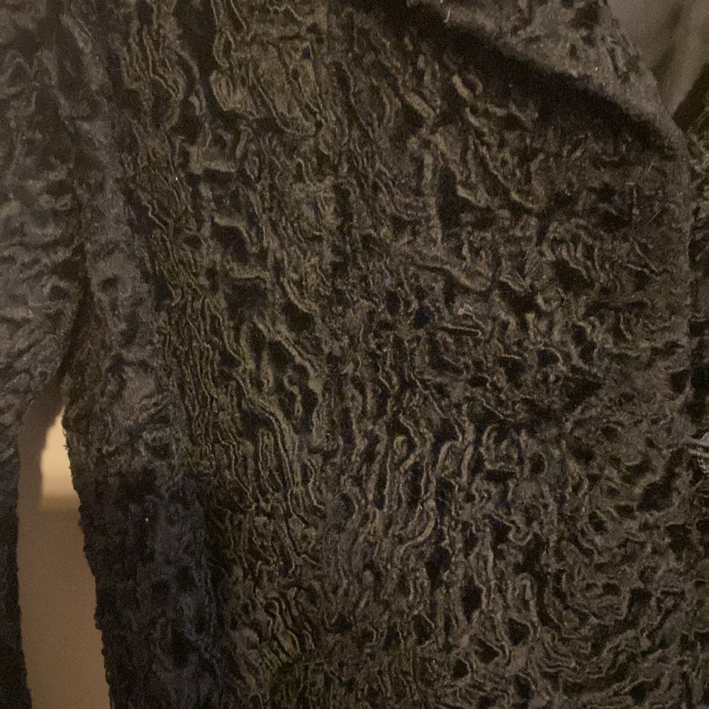 Vintage Persian lamb wool coat with mink collar & cuffs S/M - Picture 2 of 4